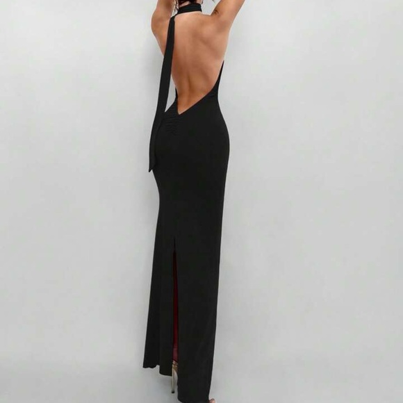 SHEIN Black Backless Halter Dress - Picture 3 of 11